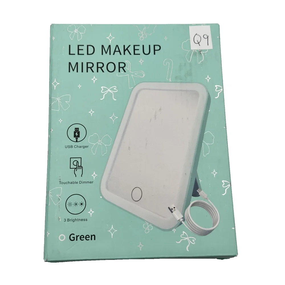 Beauty Gifts 3 Brightness Levels LED Makeup Rectangular Mirror Vanity Desk Tray